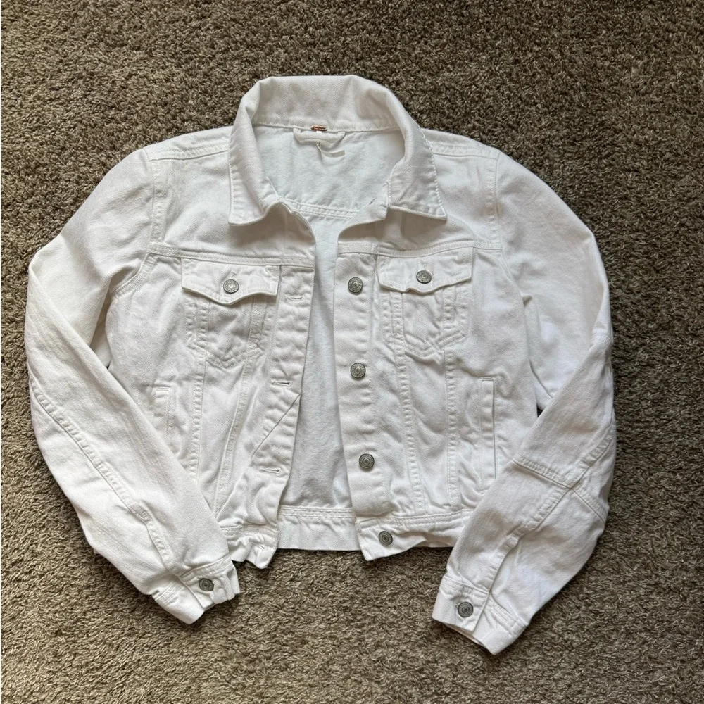 Free People White Denim Jacket - Picture 2 of 8